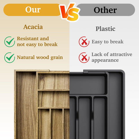 Kiasthome Natural Acacia wood adds durable, attractive storage to any kitchen.