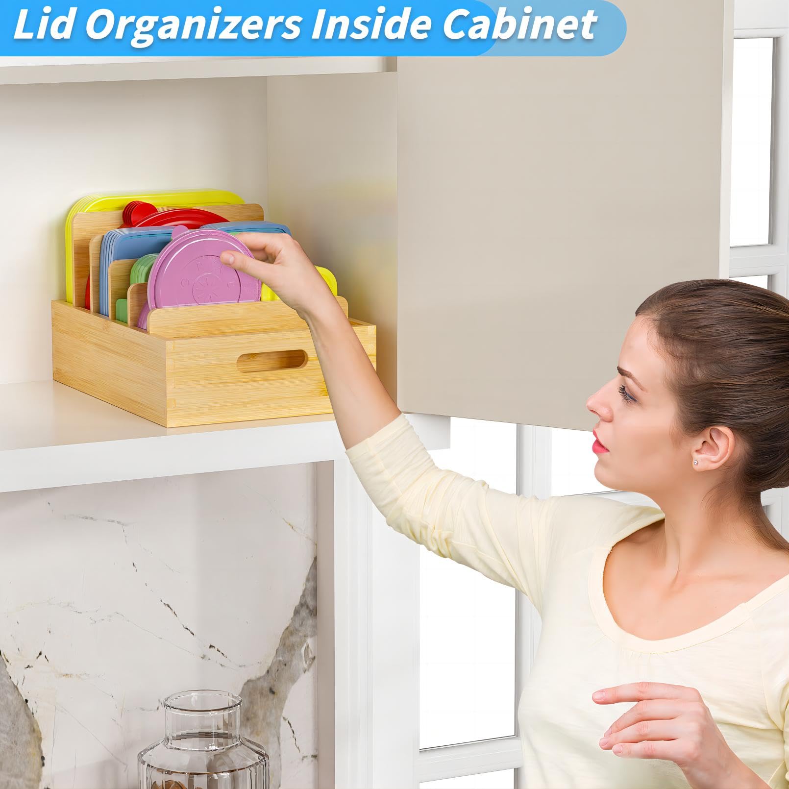 Kiasthome kitchen lid organizer features anti-slip pads for stable, safe use.