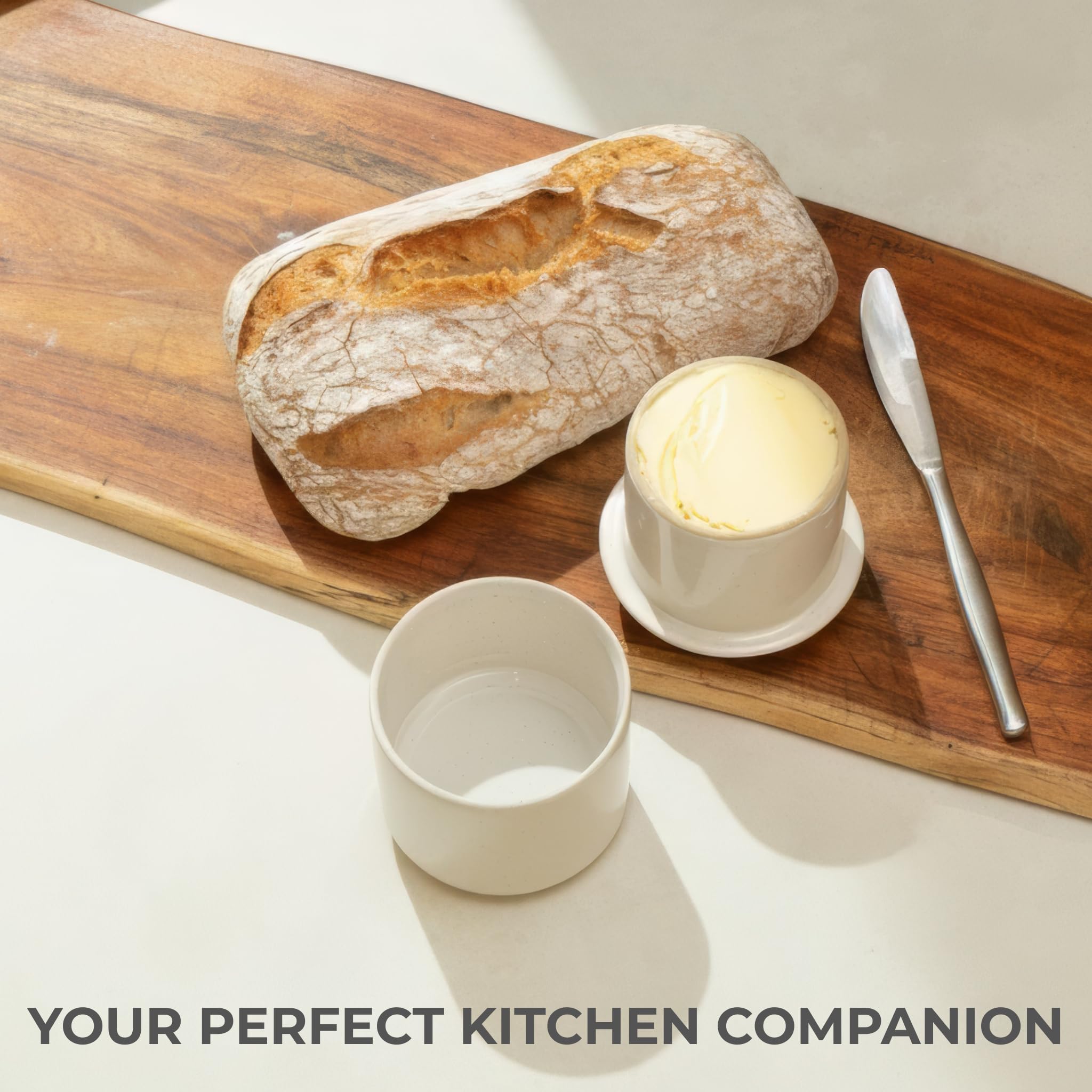 KIBAGA butter crock glossy-finish highlights modern kitchen decor