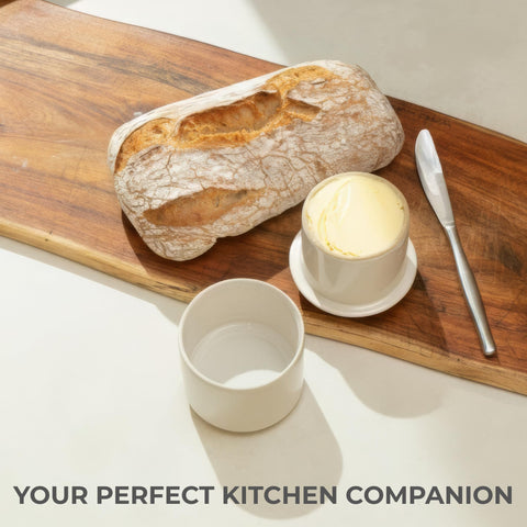 KIBAGA butter crock glossy-finish highlights modern kitchen decor