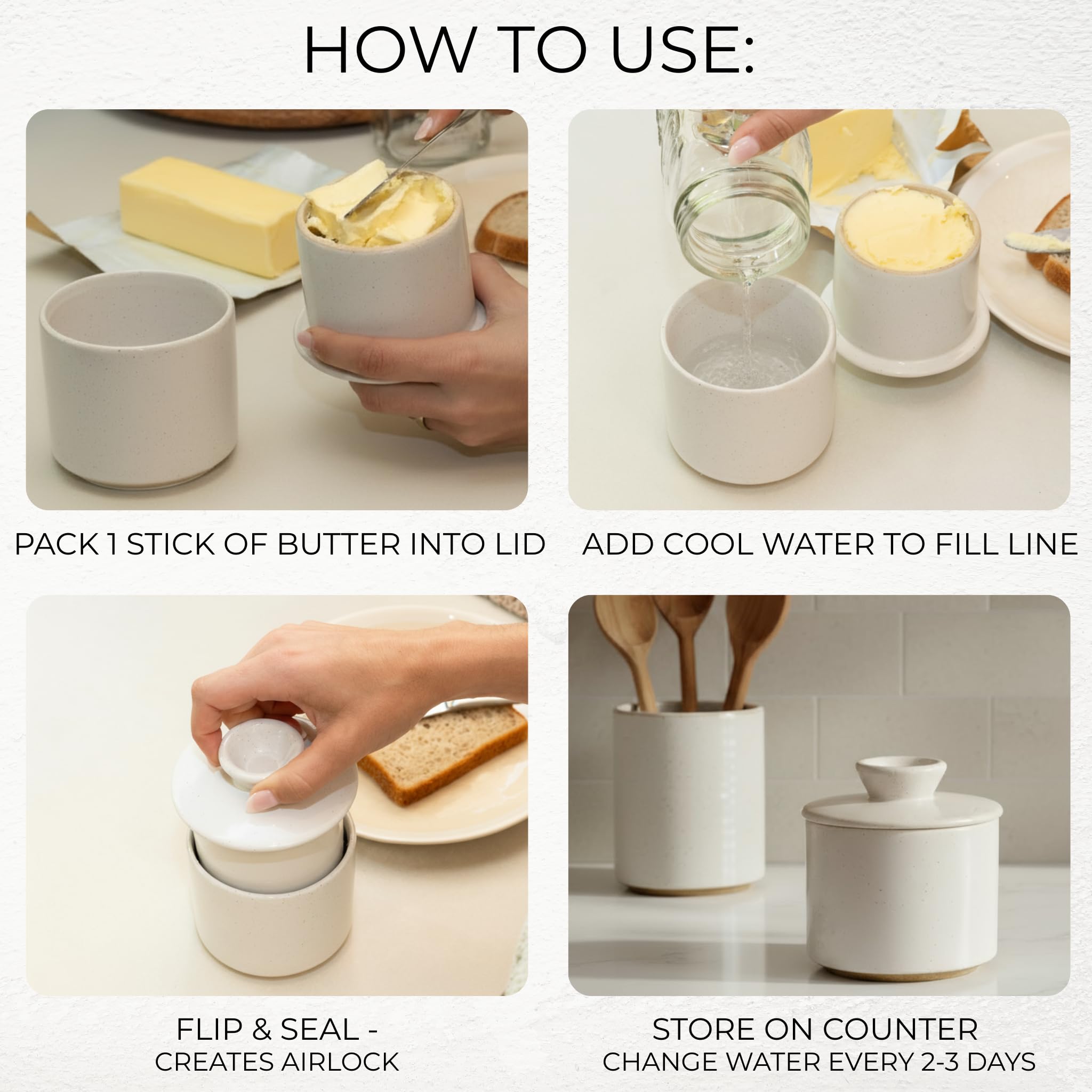 KIBAGA butter crock speckled-ceramic adds stylish texture to counter