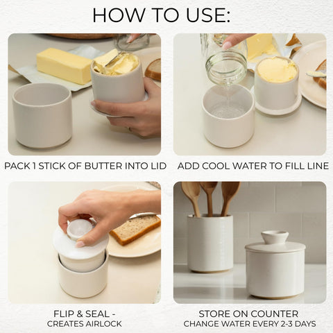 KIBAGA butter crock speckled-ceramic adds stylish texture to counter