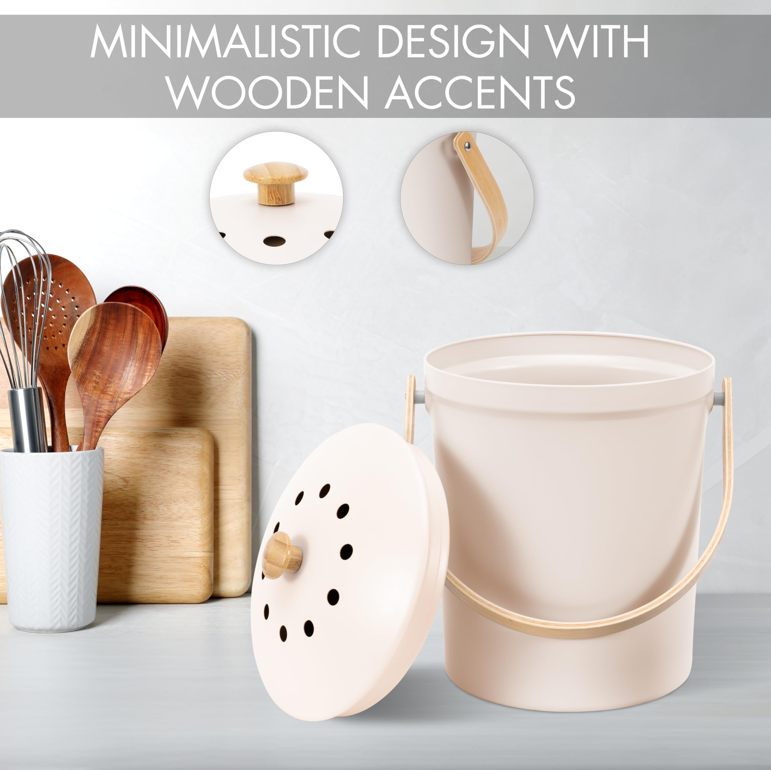 KIBAGA charcoal filter compartment helps reduce kitchen odors.