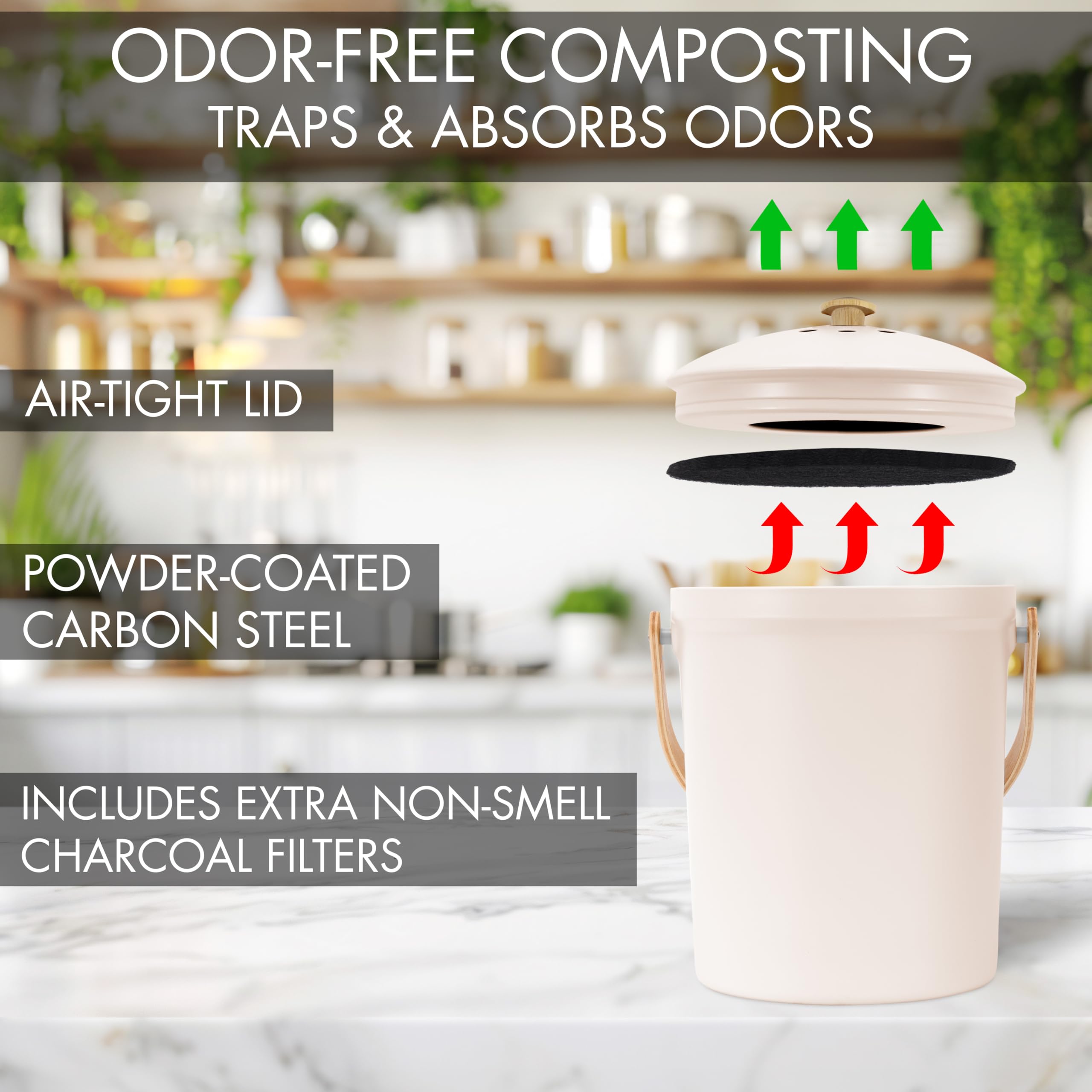 KIBAGA two filters included for extended odor control.