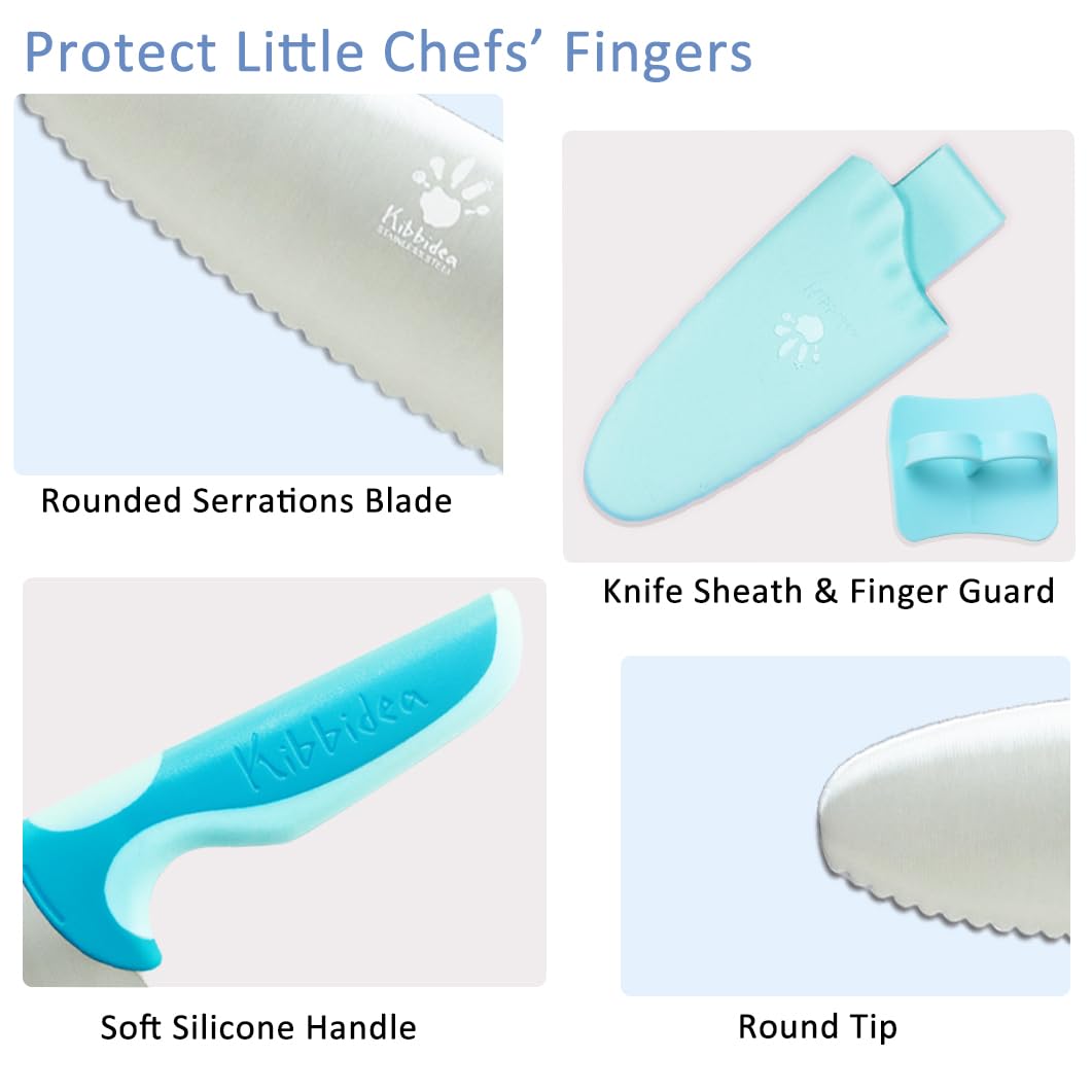 Kibbidea kids knife set BPA-free materials for safe kitchen use