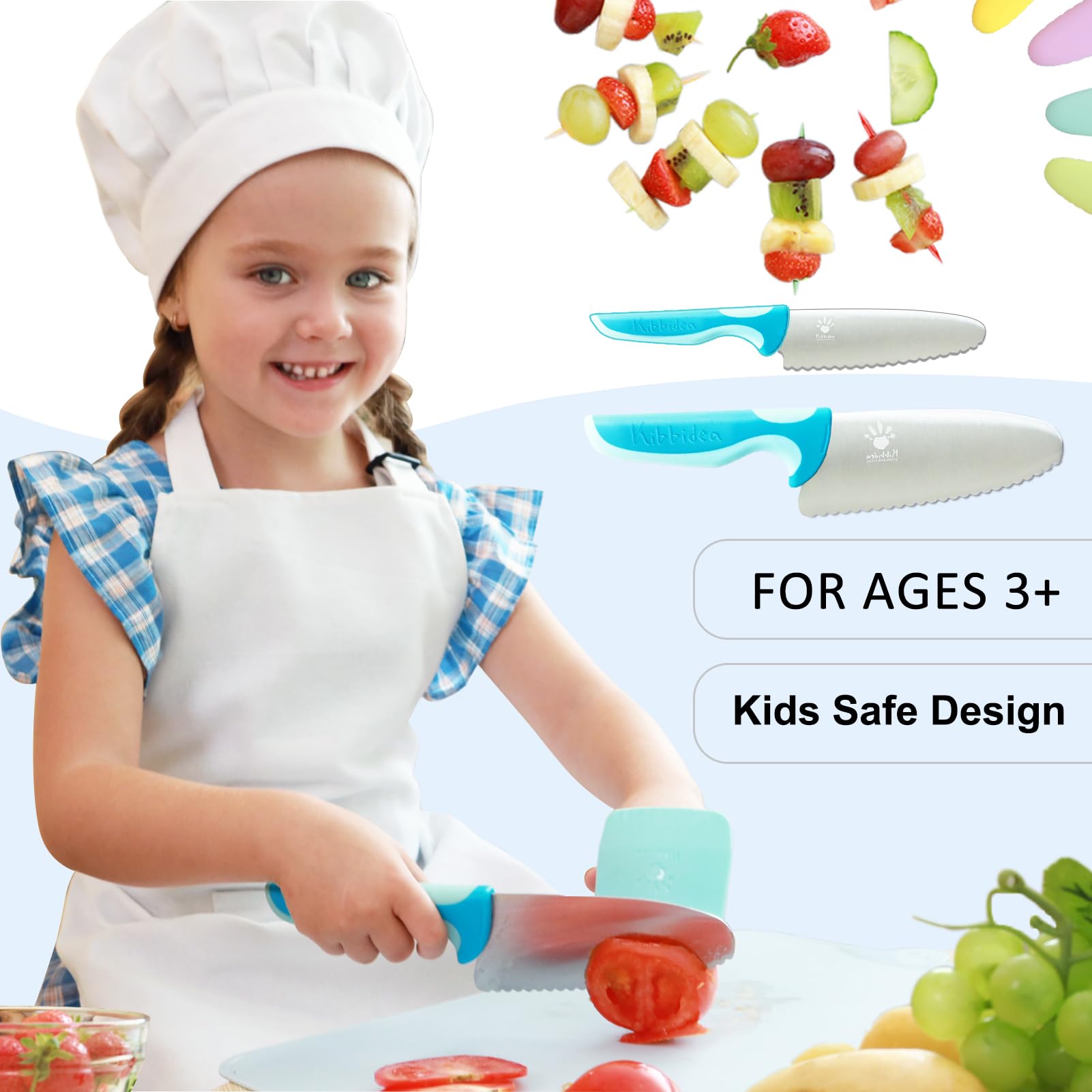 Kibbidea kids knife set ergonomic handle for comfortable grip