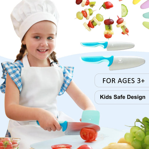 Kibbidea kids knife set ergonomic handle for comfortable grip