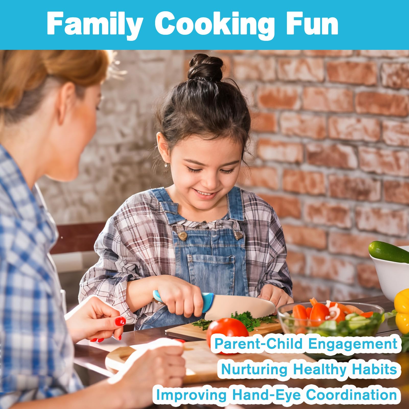Kibbidea kids knife set with serrated edge helps grip food