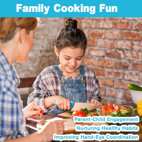 Kibbidea kids knife set with serrated edge helps grip food