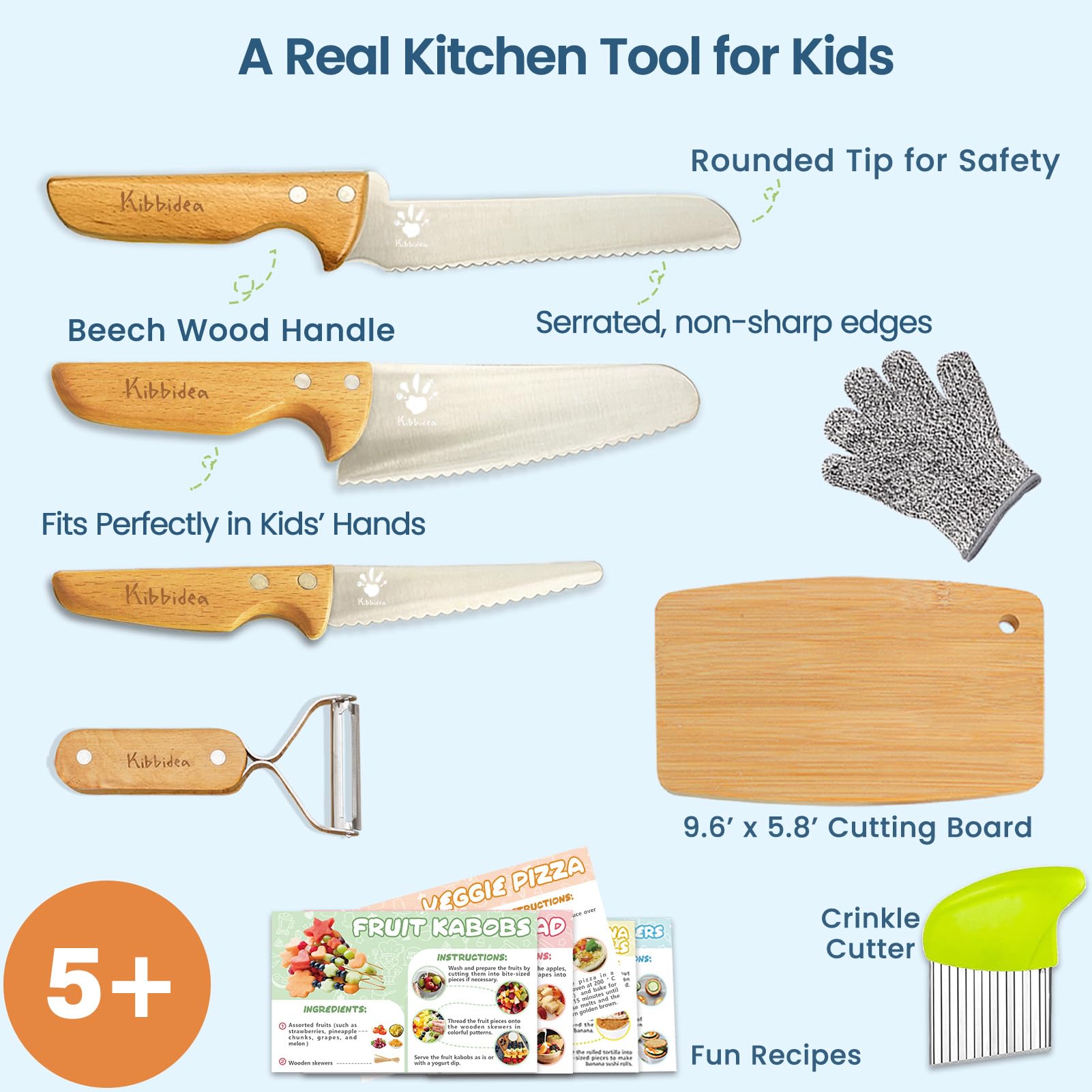 Kibbidea stainless steel blades BPA-free ensure safe, durable performance during meals