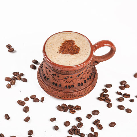 KIBS Earthenware mug, 150 ml capacity, natural materials for warm beverages.