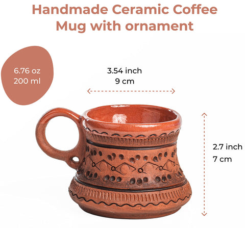 KIBS Viking-inspired mug, unglazed clay adds rustic charm.