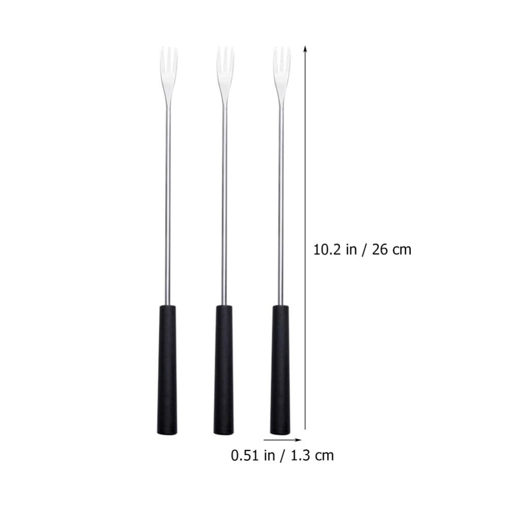 Kichvoe curved comfort grip fondue forks for precise dipping.