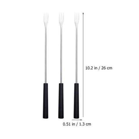 Kichvoe curved comfort grip fondue forks for precise dipping.