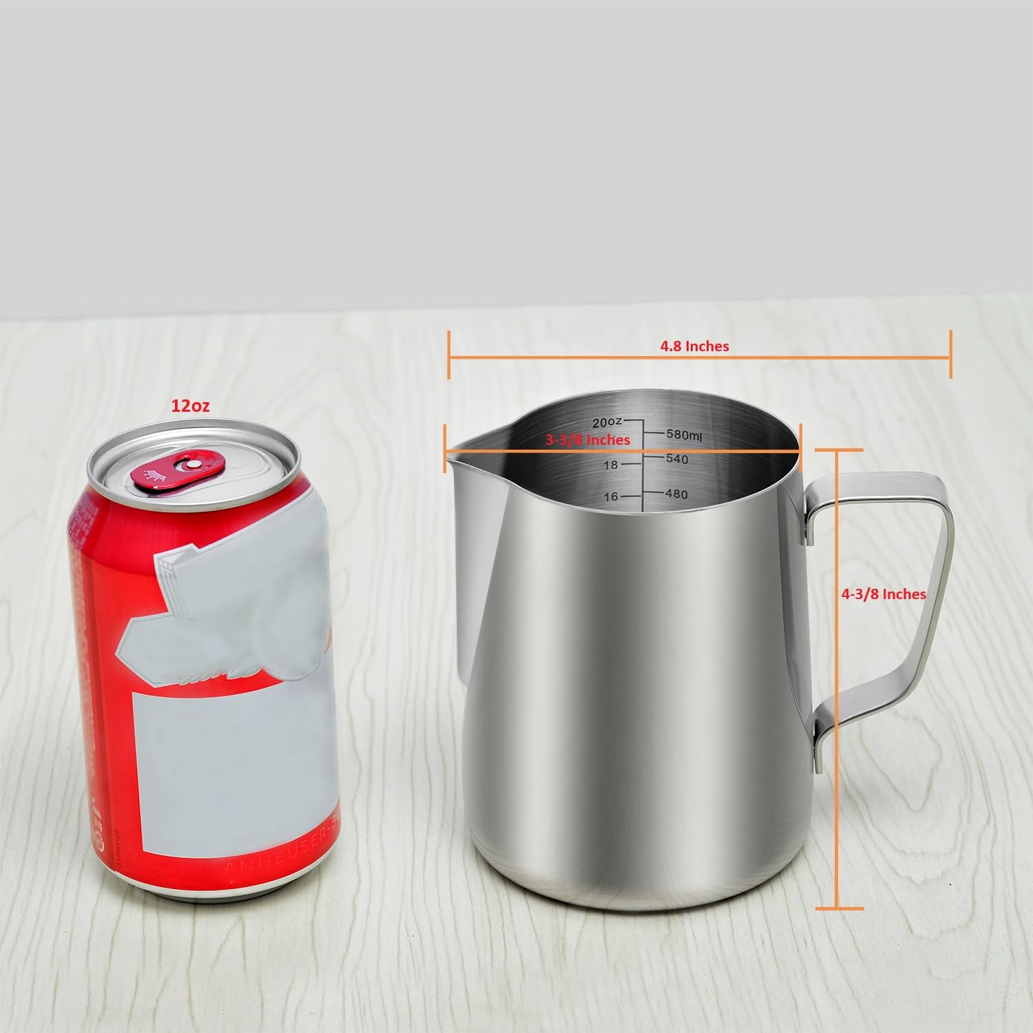 Kichwit stainless steel measuring cup shows inside markings for quick, accurate results.