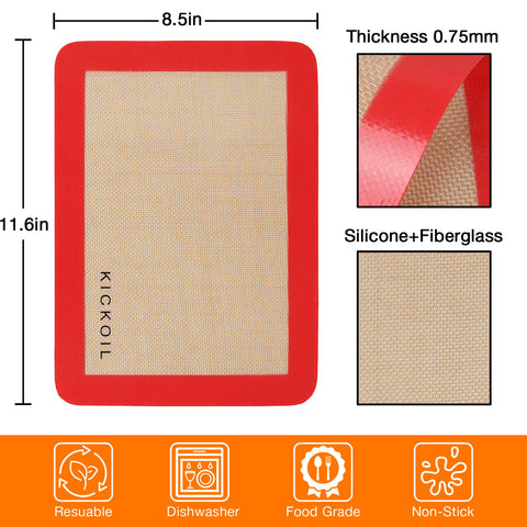 KICKOIL nonstick baking mats provide easy release without parchment for quick weeknight baking.