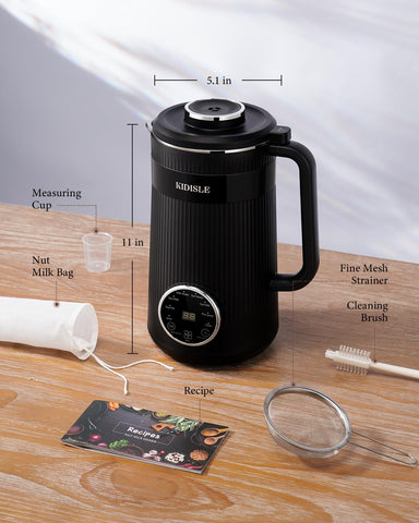 KIDISLE pour-ready plant-based milk in a warm cup.
