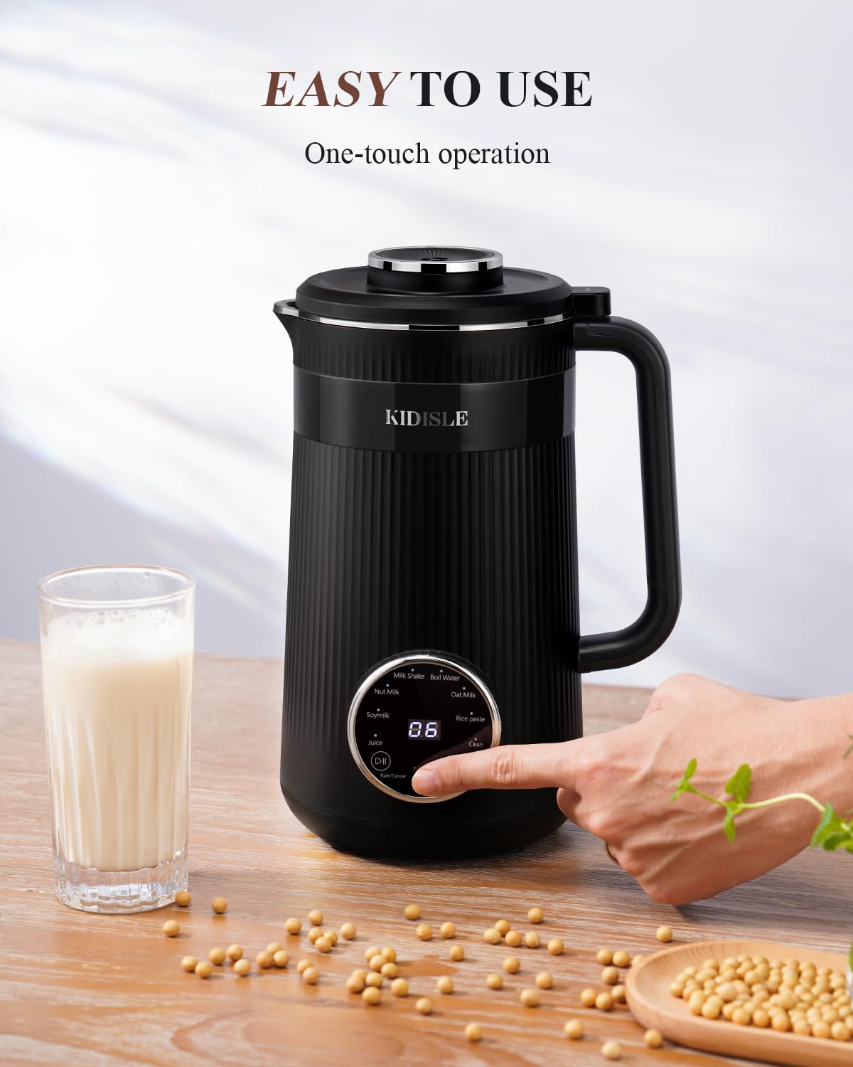 KIDISLE 32oz inner beaker with strainer and nut milk bag for clean separation.
