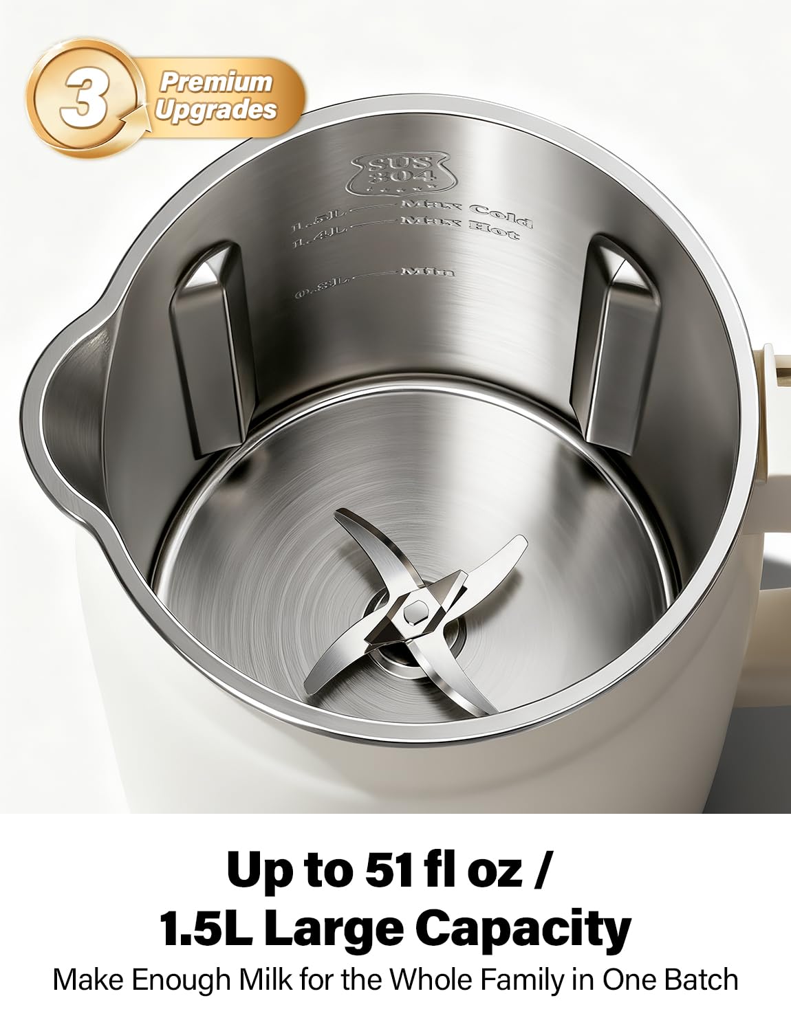 KIDISLE 51oz lid open to reveal easy-fill spout and clean design.