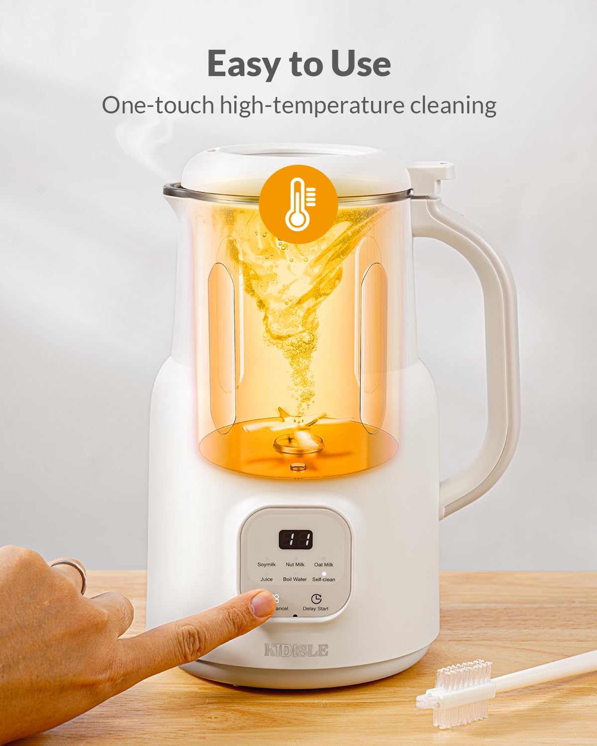 KIDISLE includes measuring cup and cleaning brushes for easy prep.