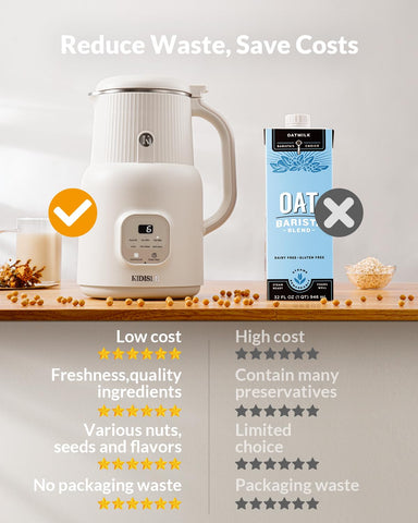 KIDISLE nut milk pouring shot highlights smooth, fresh drinks.