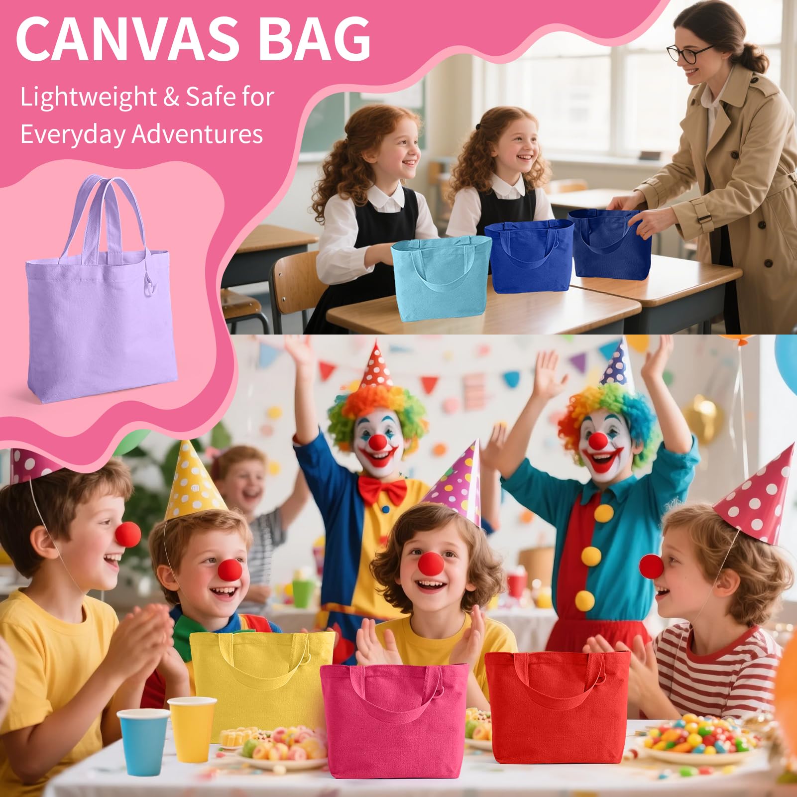 KIDJFGG bridesmaid gift tote option with festive color assortment.