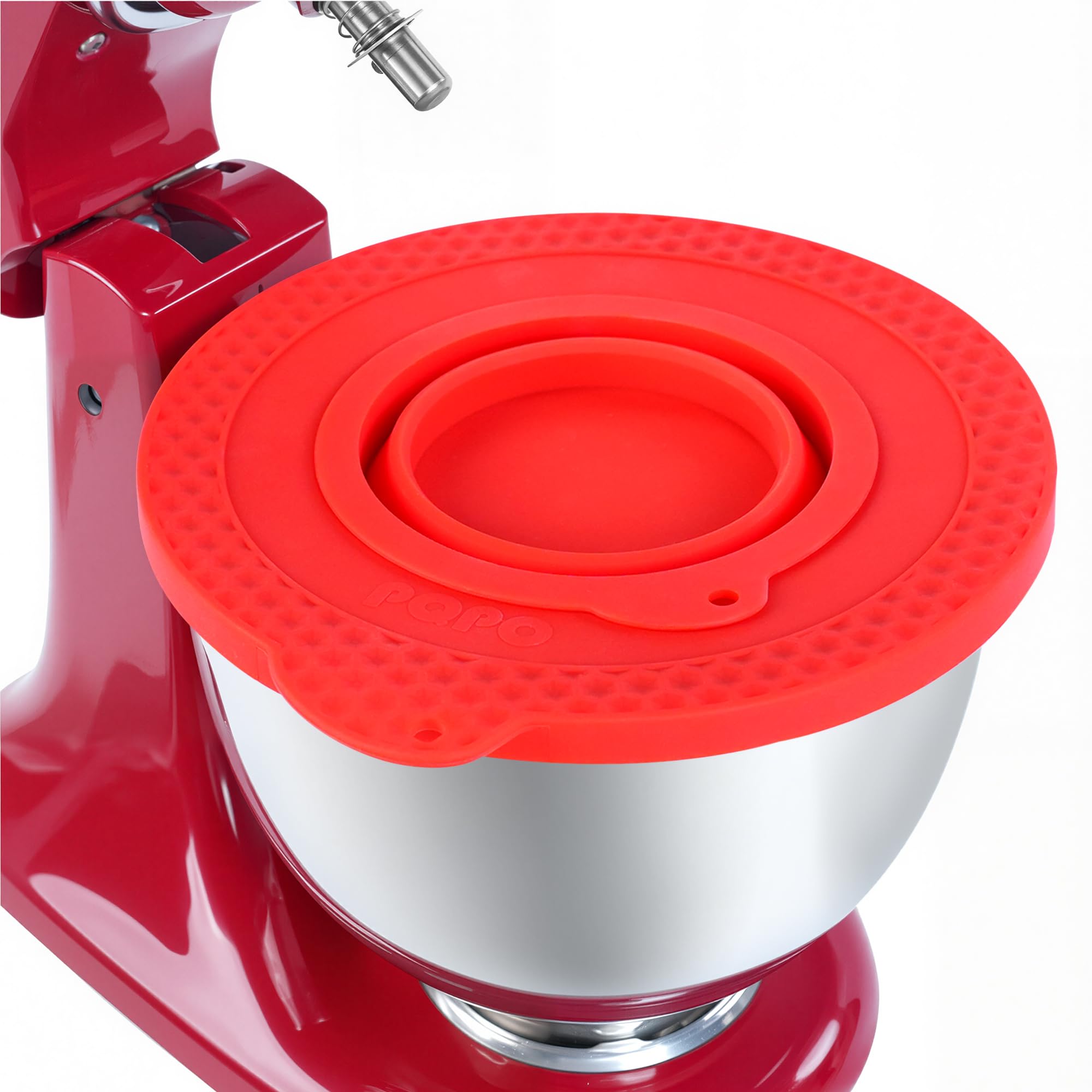 KIDOT silicone mixer bowl cover on KitchenAid 4.5-qt tilt-head; prevents splatter and dust.