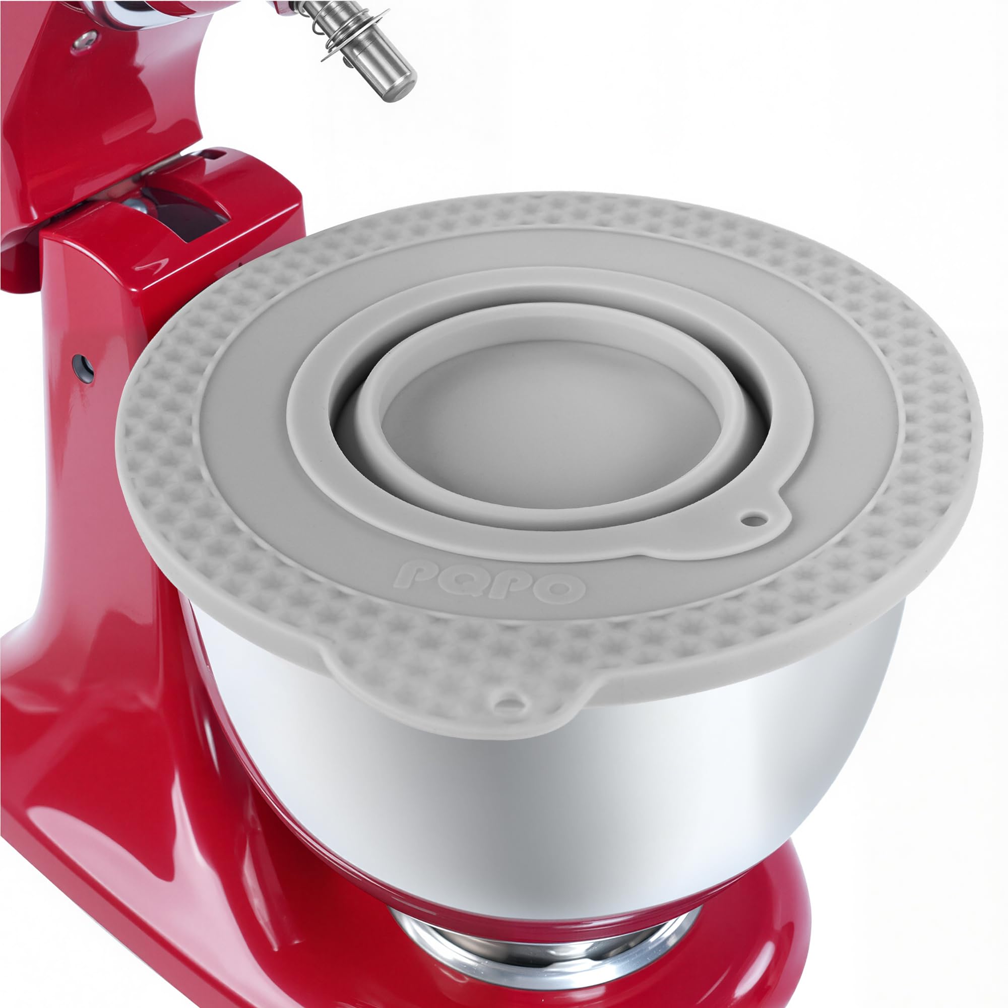 KIDOT silicone mixer bowl cover on KitchenAid bowl splash guard prevents spills.