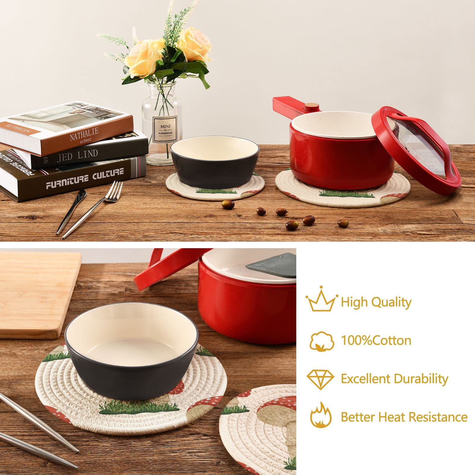 Kigai mid-century round thermal pad with classic appeal.