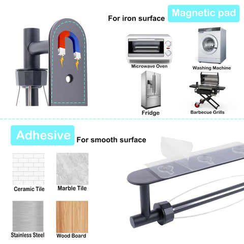 KIHOGEM fridge-mount option saves counter space and keeps towels reachable.