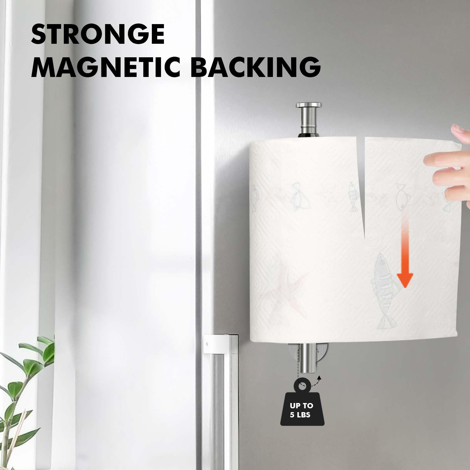 KIHOGEM wall-mount holder with damping for tidy counters