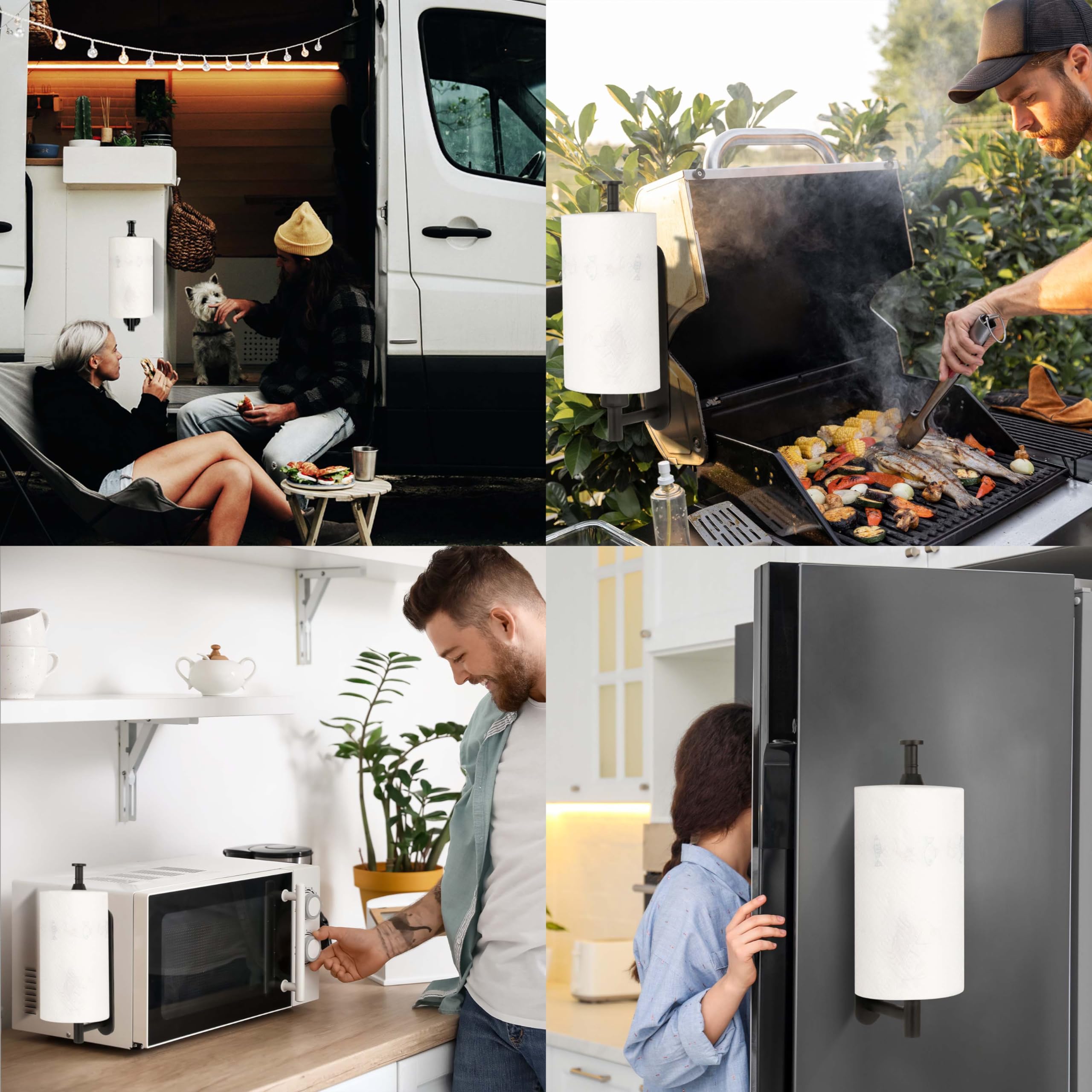 KIHOGEM no-tools installation allows easy mounting on fridge, grill, or RV.