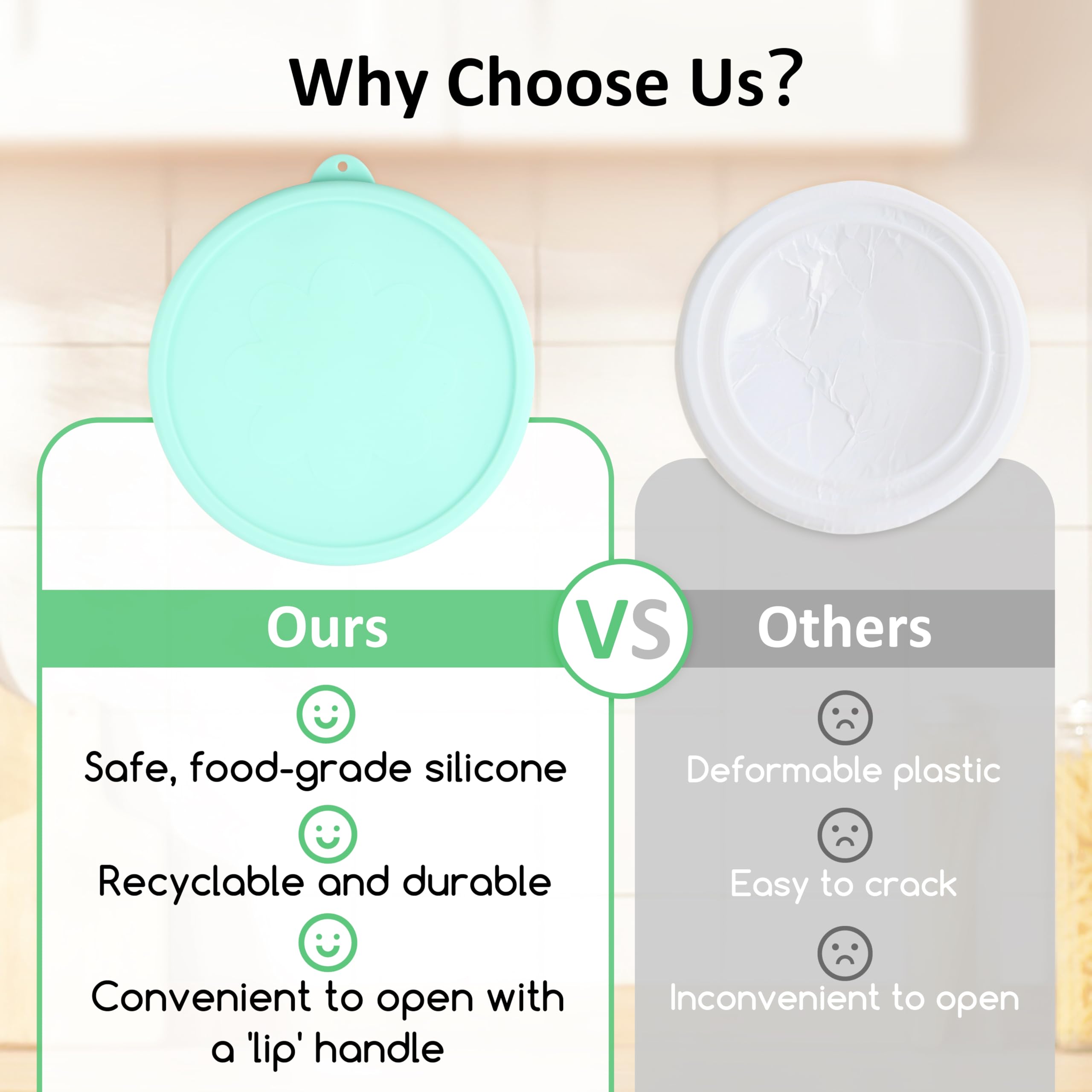 Kiicii BPA-free silicone lid ensures safe reuse and odor-free storage.