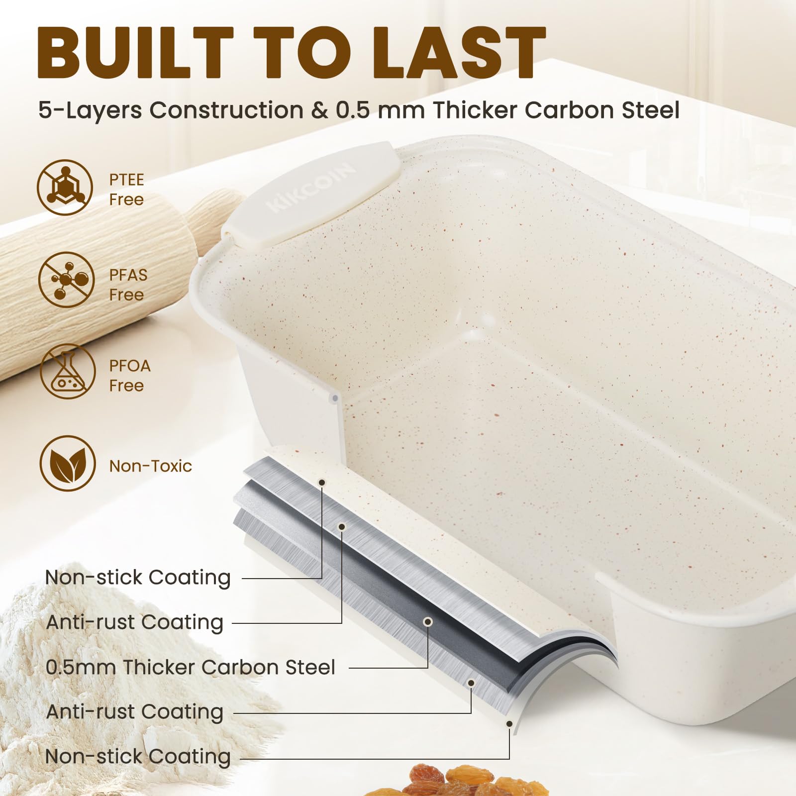 Kikcoin 22pc nonstick baking pans set medium cookie pan for evenly baked cookies