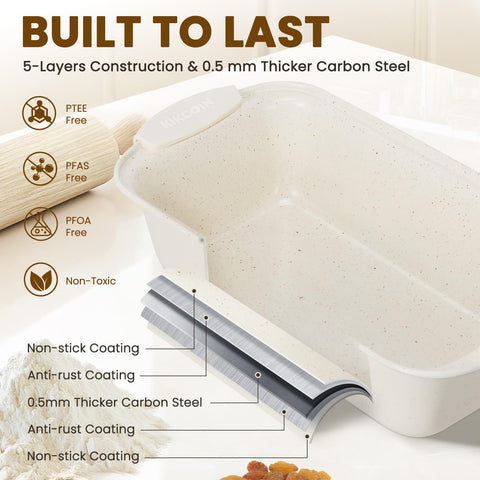 Kikcoin 22pc nonstick baking pans set medium cookie pan for evenly baked cookies