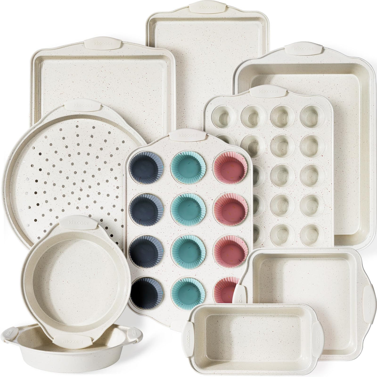 Kikcoin 22pc nonstick baking pans set roaster pan for family meals and roasts