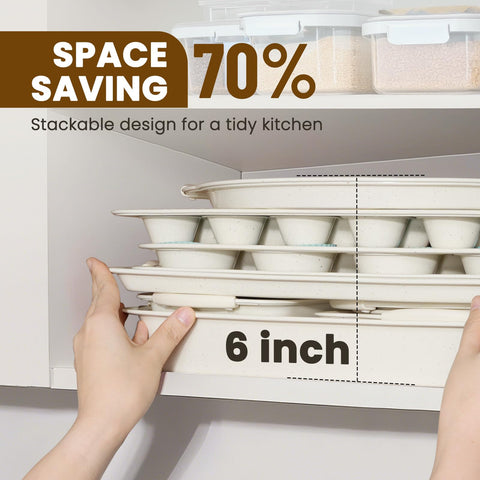 Kikcoin 22pc nonstick baking pans set round cake pans for layered desserts