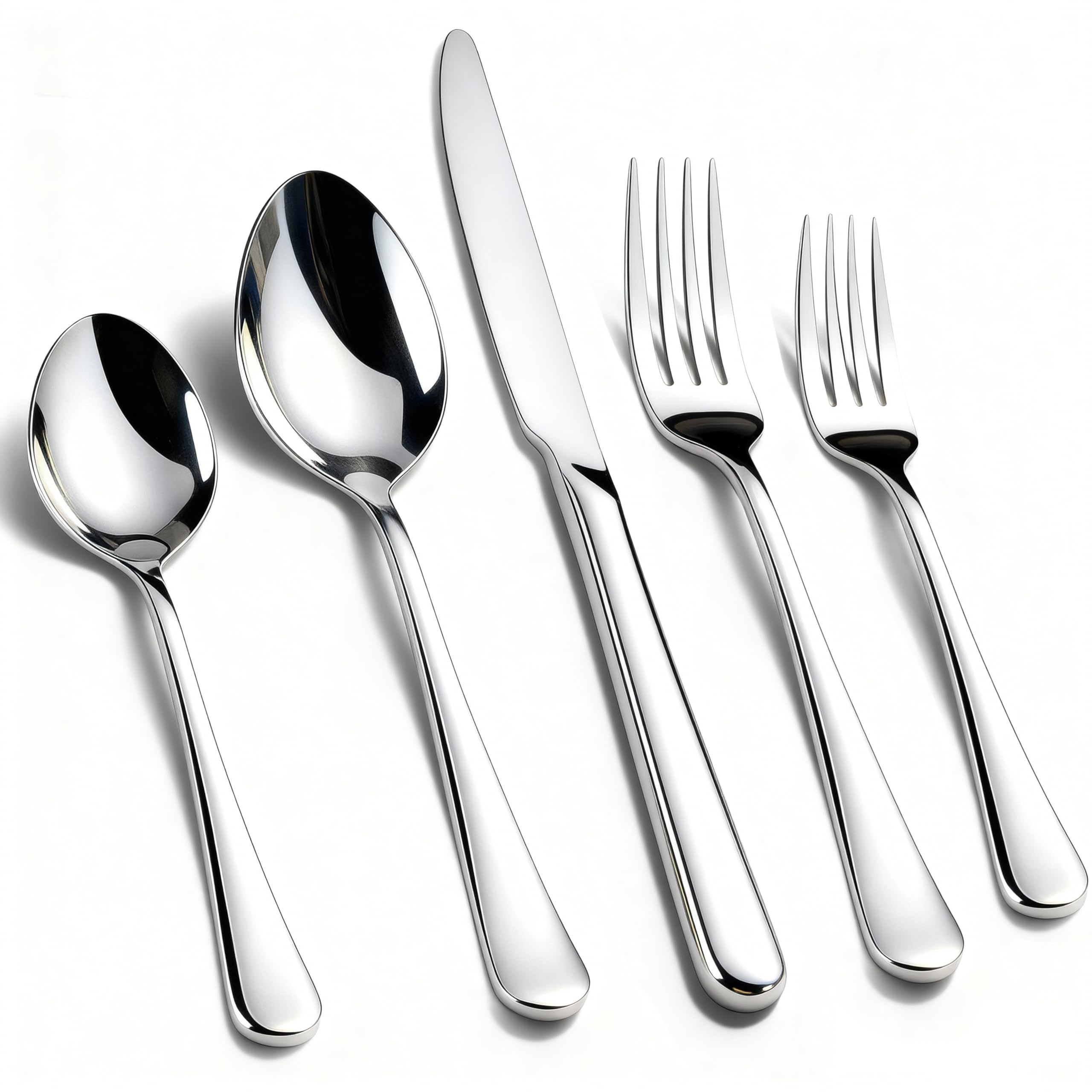 Kikcoin 40-pack silverware set for 8 with balanced-weight handles for daily meals