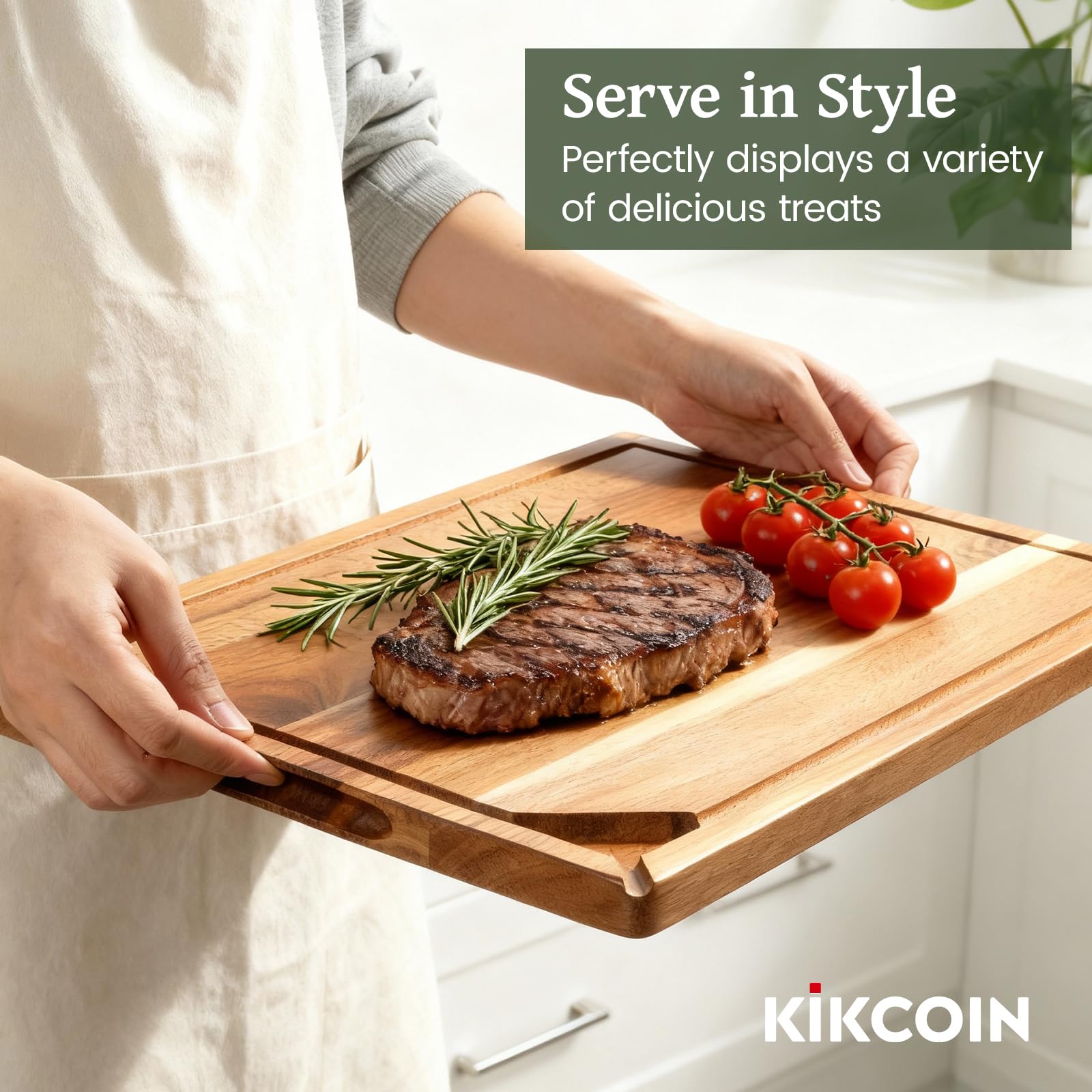 Kikcoin Acacia wood is dense and resilient for daily use