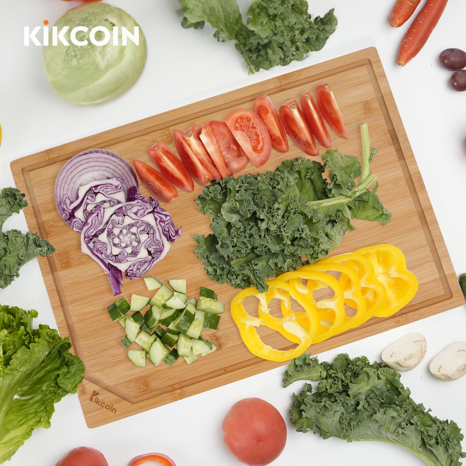 Kikcoin bamboo cutting board gift idea suitable for kitchen enthusiasts.