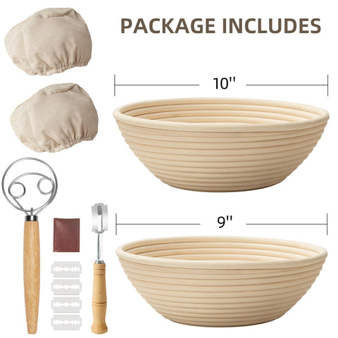 Kikcoin Banneton round 10-inch basket yields professional-looking loaves.