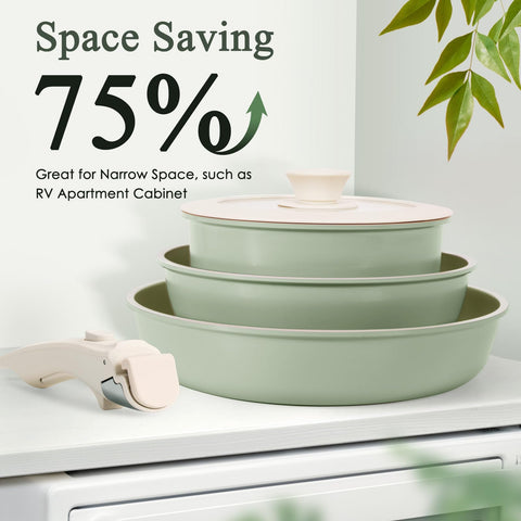 KIKCOIN 5-pack ceramic cookware set ideal for beginners