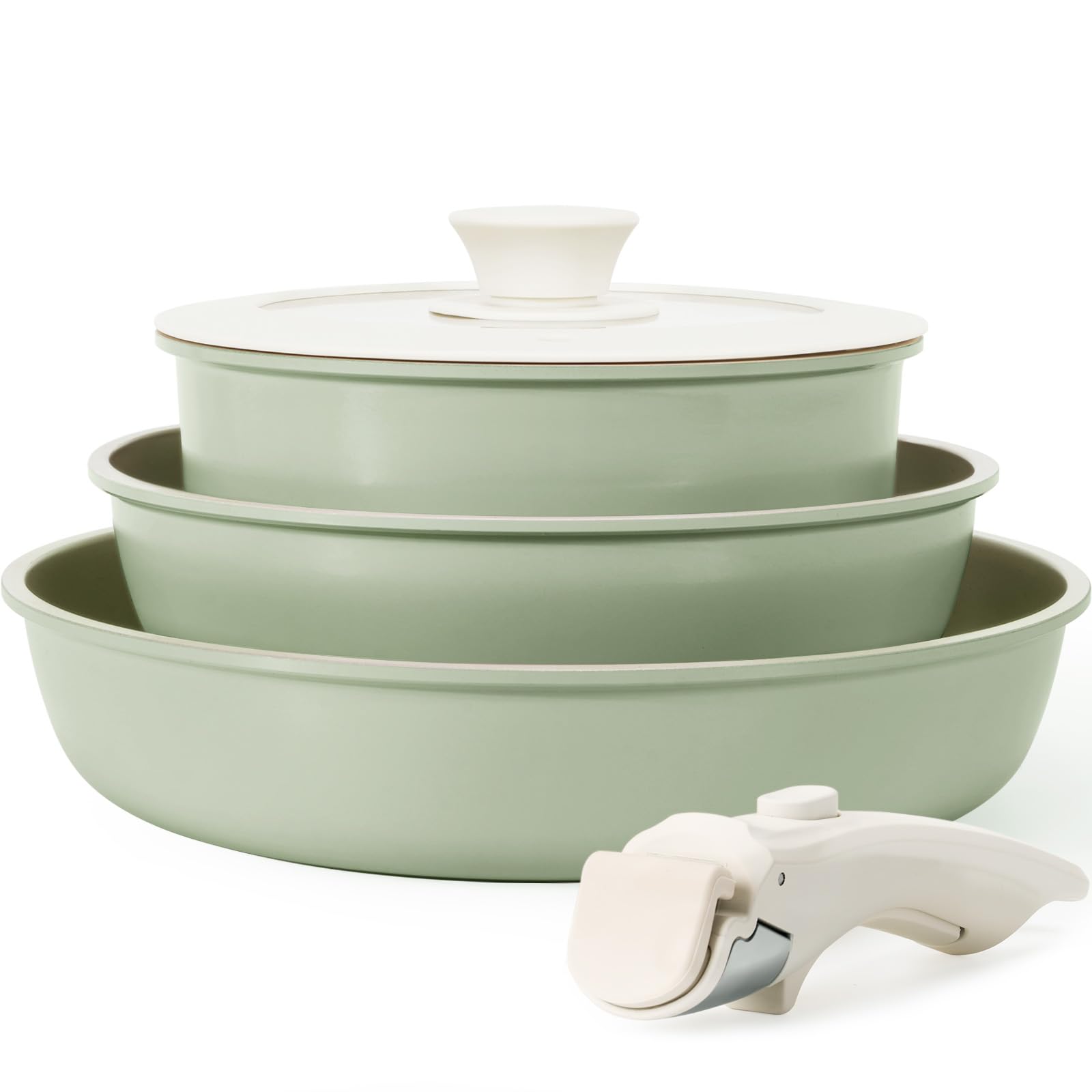 KIKCOIN ceramic saucepan 7in showing nonstick ease and oil-light cooking