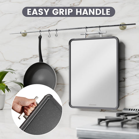 Kikcoin large black cutting board for everyday family cooking
