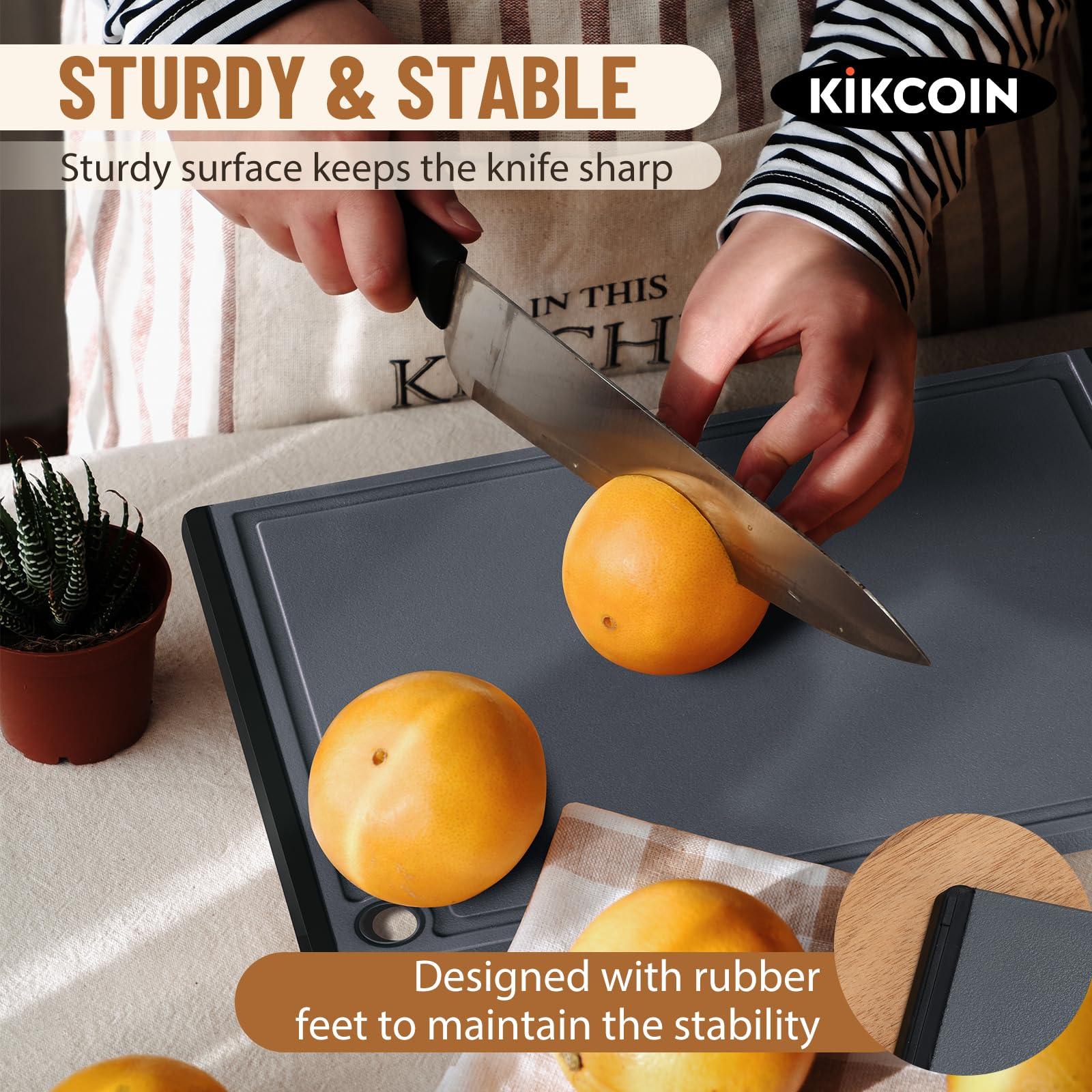 Kikcoin non-slip texture close-up showing steadier prep surface.