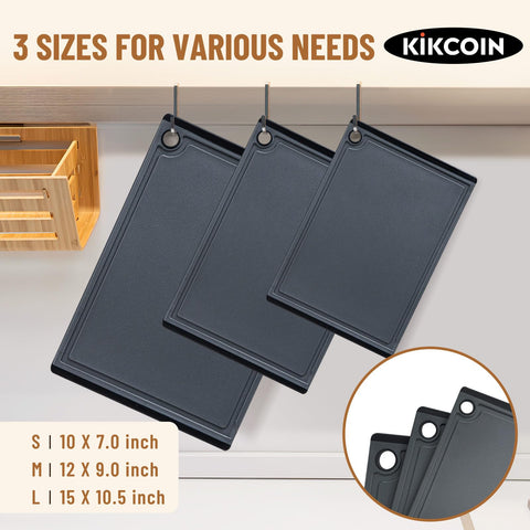 Kikcoin cutting board set medium size ideal for vegetables and prep.