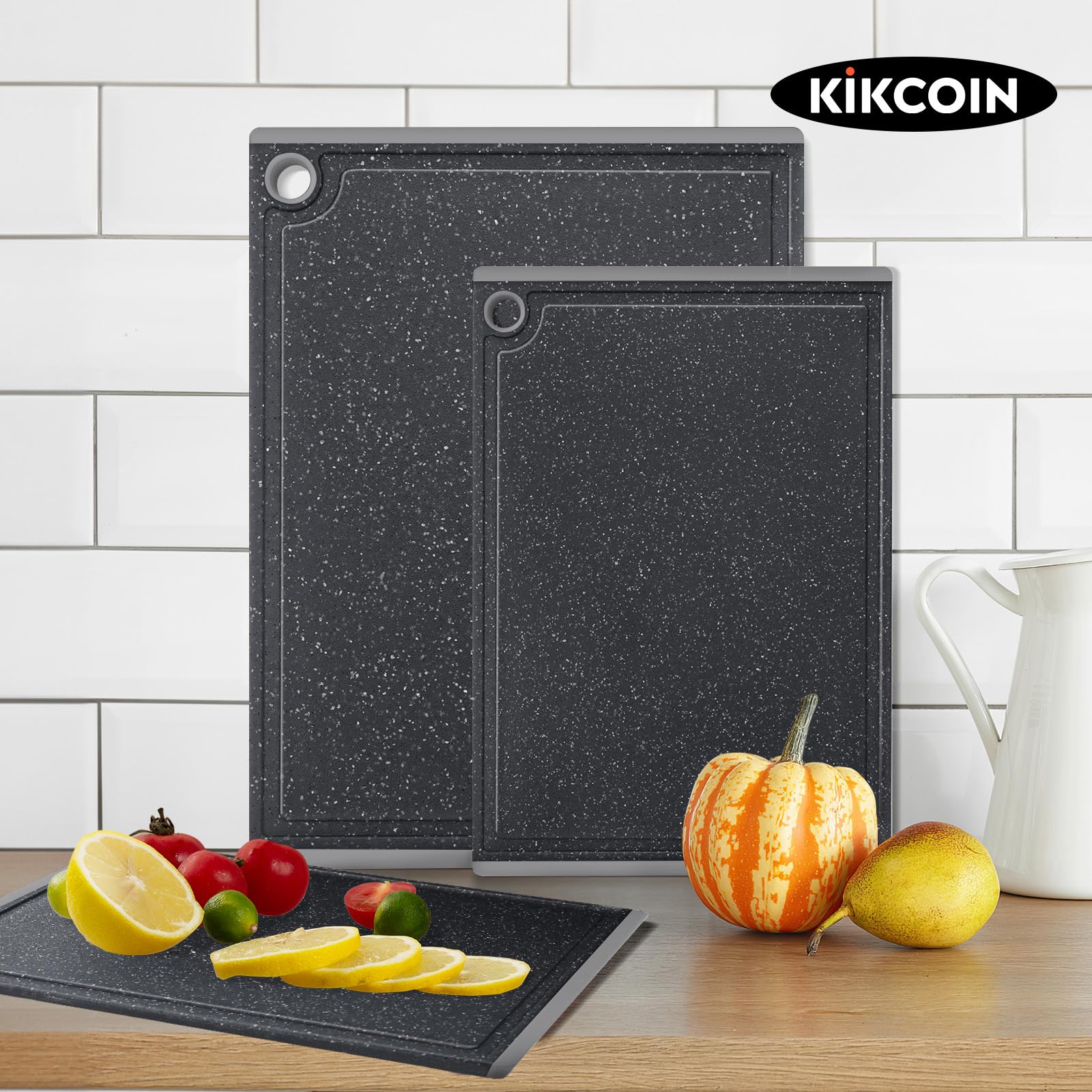 Kikcoin cutting boards easy to clean and store: flat design for tidy drawers