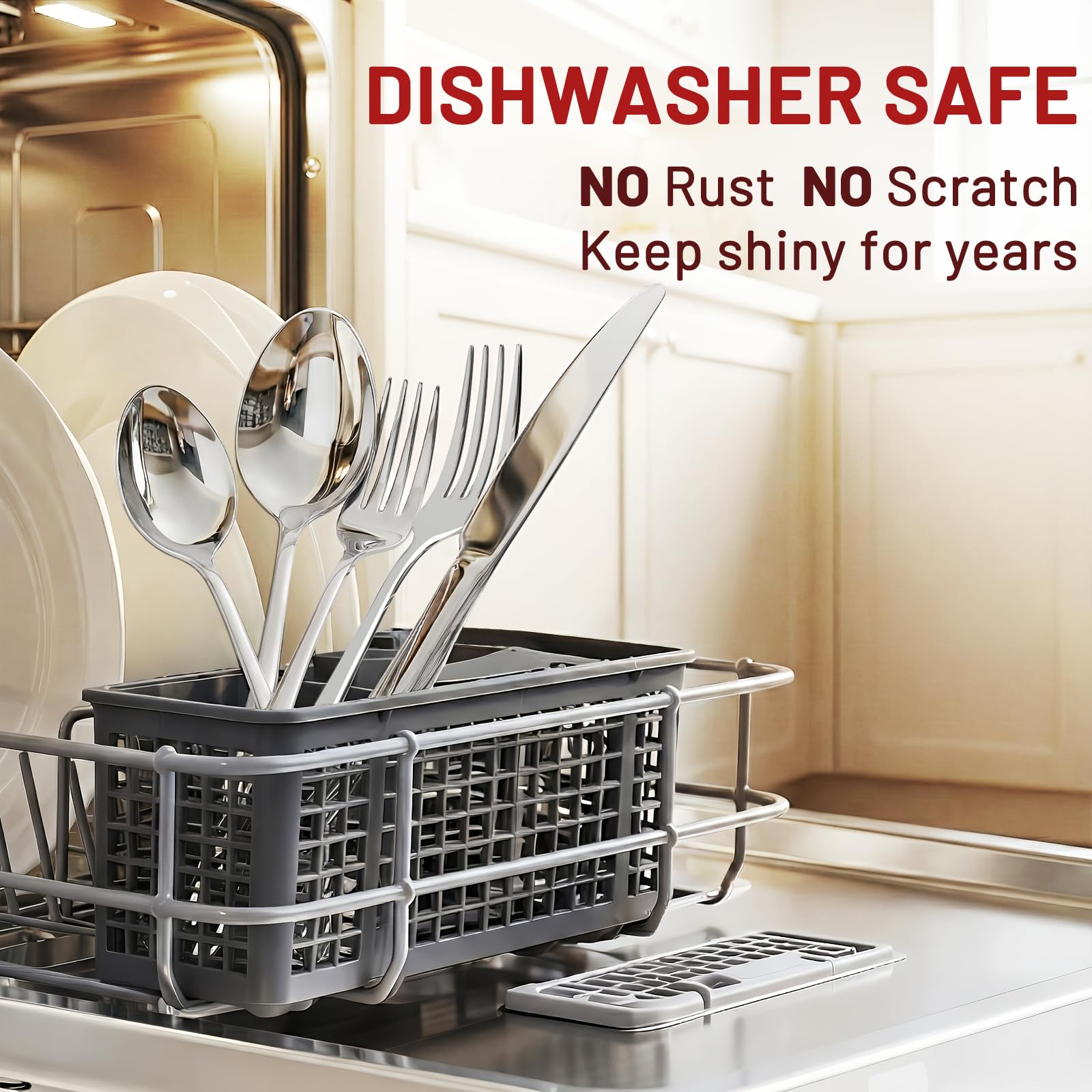 Kikcoin flatware withstands 305 dishwasher cycles without rust or dullness
