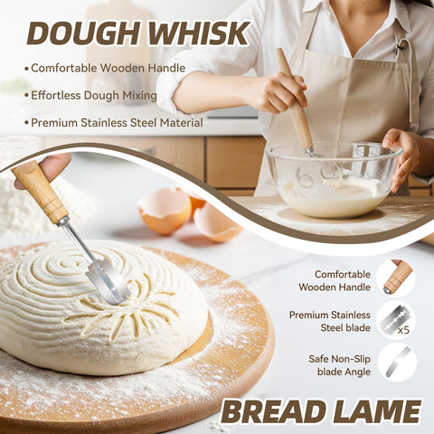 Kikcoin dough whisk included for smooth blending of ingredients.