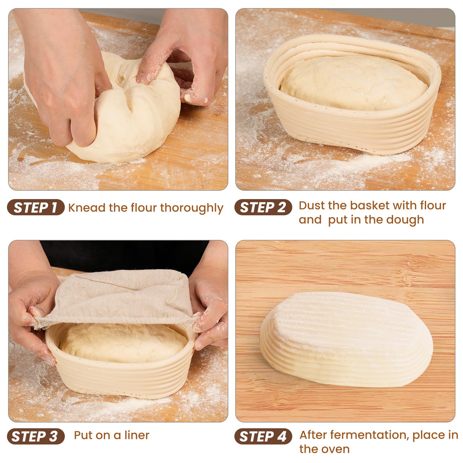 Easy to clean after baking with light brushing to remove flour.